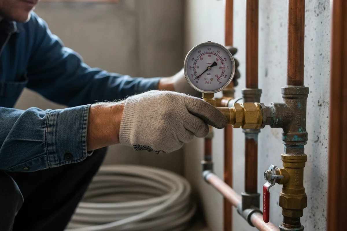 Pressure testing a repaired line during Water Line Repair in Montevallo