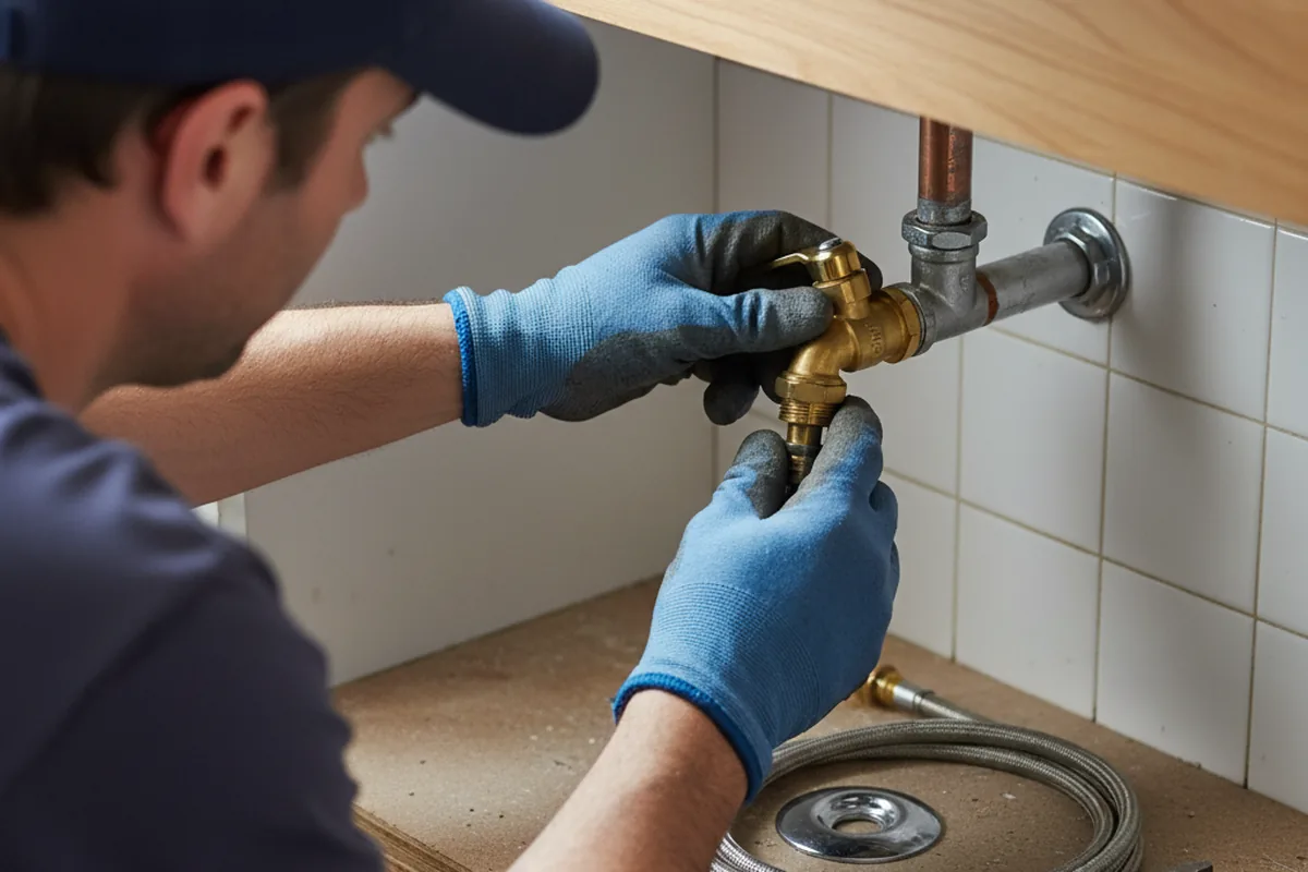 Shutoff valve and fitting work during Faucet and Fixture Repair in Montevallo